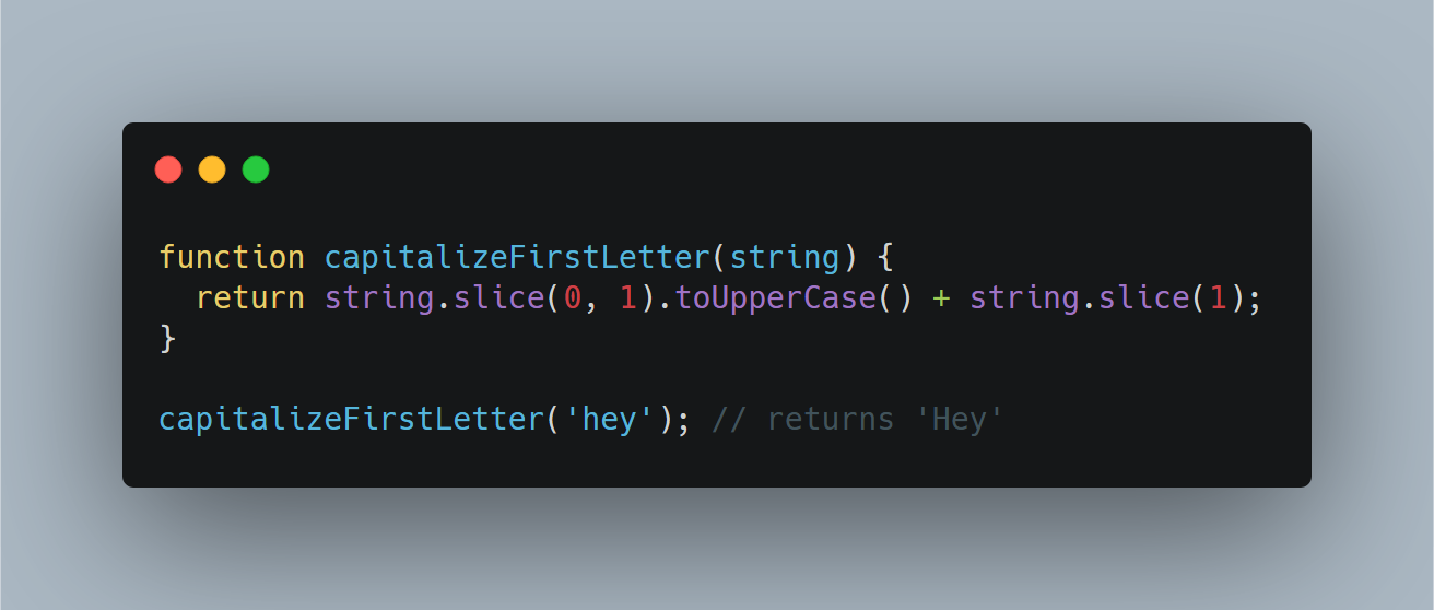 How To Capitalize The First Letter In JavaScript